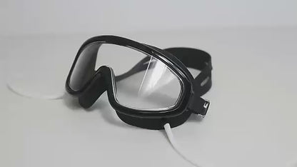MCROONS Full-Face Sporty Snorkelling Goggles, Bold Colour, Wide Vision, Unisex – White, Pink And Blue