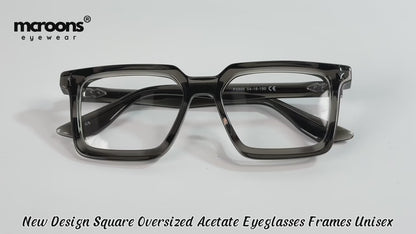 MCROONS Contemporary Square Glasses — Versatile Unisex Frames | Black, Transparent, Grey and Cornflower Blue